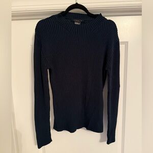 THEORY Black Ribbed Long Sleeve V-Neck Sweater Men’s Size XL